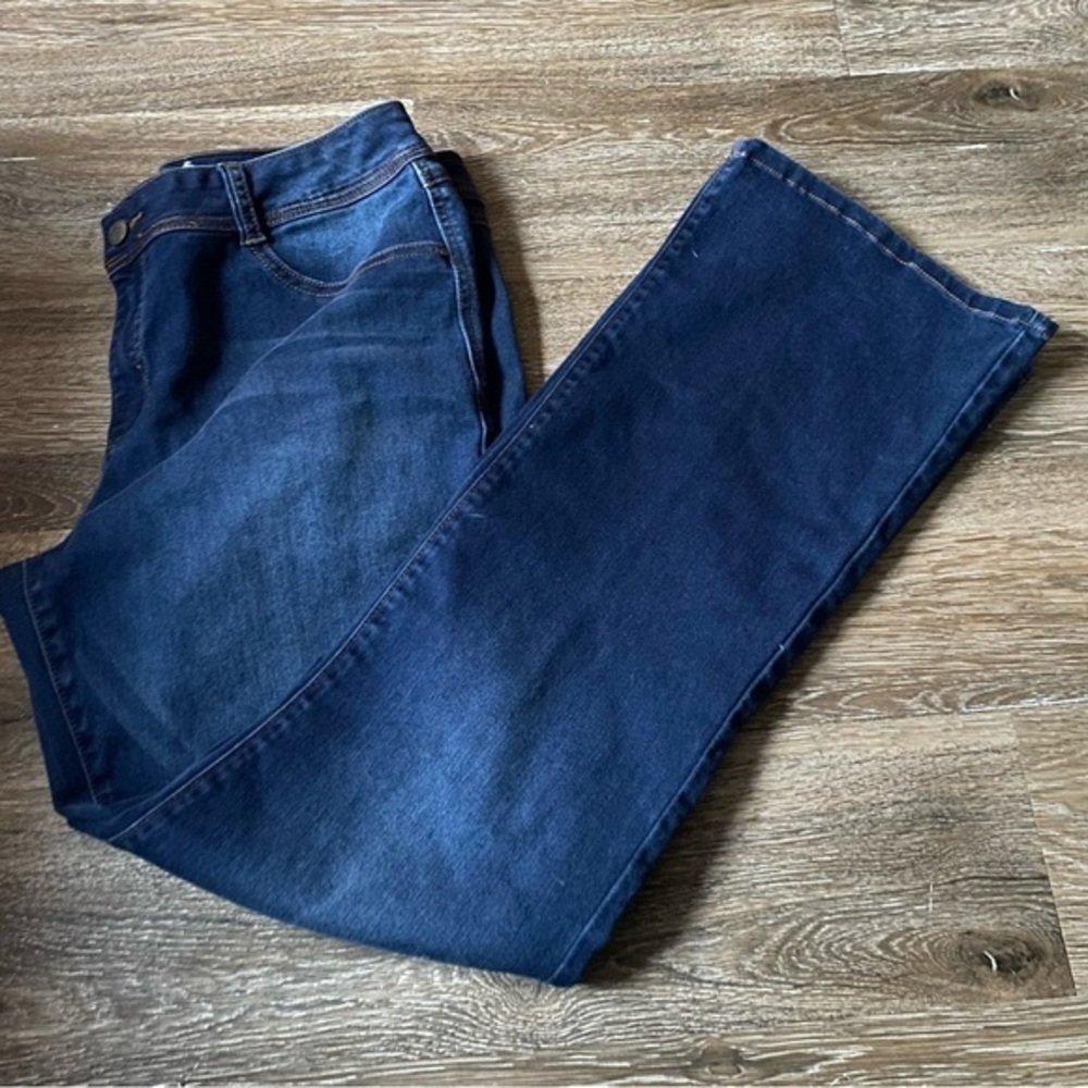 Signature Boot Cut Jeans Jegging Women’s Size 12 Long Blue Dark Wash - Picture 7 of 14